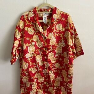 Emotions Short Sleeve Lounge Shirt Size 1X